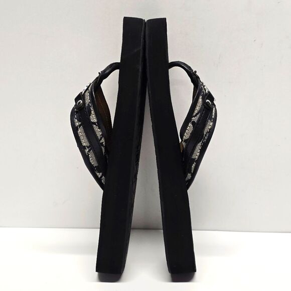 Coach Jasmine Signature Logo Black Flip Flop Thong Sandals Women's 7 - Picture 5 of 7